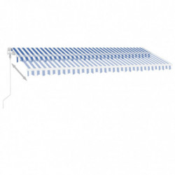 Standmarkise Automatisch 500x300 cm Blau/Weiß