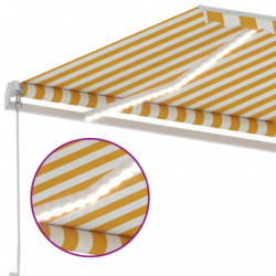 Gelenkarmmarkise Einziehbar mit LED 400x350 cm Gelb und Weiß