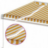 Gelenkarmmarkise Einziehbar mit LED 400x350 cm Gelb und Weiß