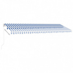 Standmarkise Einziehbar Handbetrieben 500x350 cm Blau/Weiß