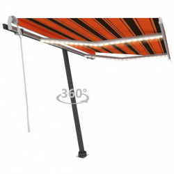 Gelenkarmmarkise Einziehbar mit LED 300x250 cm Orange und Braun
