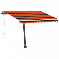 Gelenkarmmarkise Einziehbar mit LED 300x250 cm Orange und Braun