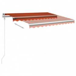 Gelenkarmmarkise Einziehbar mit LED 300x250 cm Orange und Braun