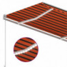 Automatische Markise mit LED Windsensor 300x250 cm Orange/Braun