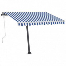 Standmarkise Einziehbar Handbetrieben 350x250 cm Blau/Weiß