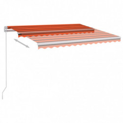 Automatische Markise mit LED Windsensor 350x250 cm Orange/Braun