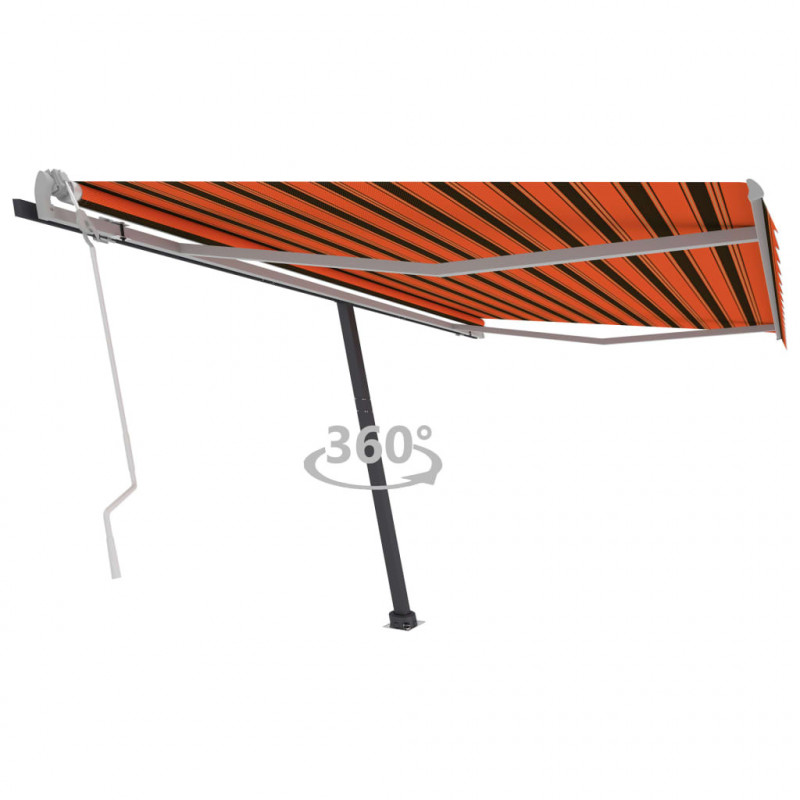 Standmarkise Einziehbar Handbetrieben 400x300 cm Orange/Braun