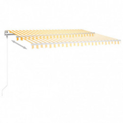 Gelenkarmmarkise Einziehbar mit LED 450x300 cm Gelb und Weiß