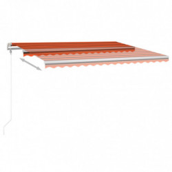Gelenkarmmarkise Einziehbar mit LED 450x300 cm Orange und Braun