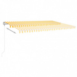 Gelenkarmmarkise Einziehbar mit LED 500x300 cm Gelb und Weiß