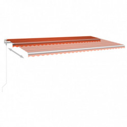 Gelenkarmmarkise Einziehbar mit LED 600x300 cm Orange und Braun