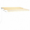 Gelenkarmmarkise Einziehbar mit LED 450x350 cm Gelb und Weiß
