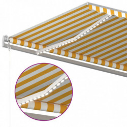 Gelenkarmmarkise Einziehbar mit LED 600x350 cm Gelb und Weiß