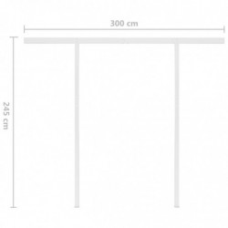 Gelenkarmmarkise Einziehbar mit LED 3x2,5 m Cremeweiß