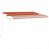 Automatische Markise mit LED & Windsensor 4x3 m Orange Braun