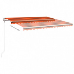 Gelenkarmmarkise Einziehbar mit Pfosten 4,5x3 m Orange und Braun