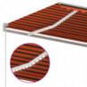 Automatische Markise mit LED & Windsensor 4,5x3 m Orange Braun