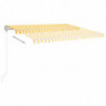Gelenkarmmarkise Einziehbar mit Pfosten 4x3,5 m Gelb und Weiß