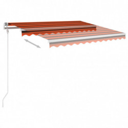 Gelenkarmmarkise Einziehbar mit LED 3x2,5 m Orange und Braun