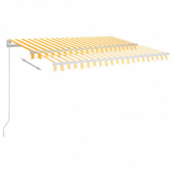 Gelenkarmmarkise Einziehbar mit LED 3,5x2,5 m Gelb und Weiß