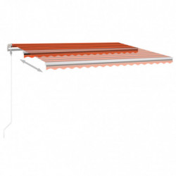 Automatische Markise mit LED & Windsensor 4,5x3 m Orange Braun