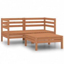 3-tlg. Garten-Lounge-Set Cassia Honigbraun Massivholz Kiefer