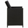 Gartenstühle mit Kissen 2 Stk. Poly Rattan Schwarz