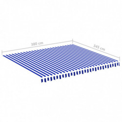 Markisenbespannung Blau und Weiß 4x3,5 m