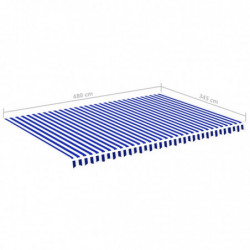 Markisenbespannung Blau und Weiß 5x3,5 m