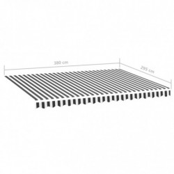Markisenbespannung Anthrazit und Weiß 4x3 m