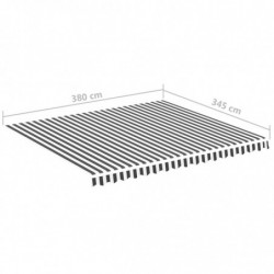 Markisenbespannung Anthrazit und Weiß 4x3,5 m