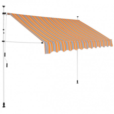 Einziehbare Markise Handbetrieben 250 cm Gelb/Blau Gestreift