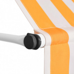 Einziehbare Markise Handbetrieben 150 cm Orange/Weiß Gestreift