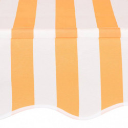 Einziehbare Markise Handbetrieben 150 cm Orange/Weiß Gestreift