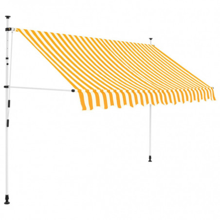 Einziehbare Markise Handbetrieben 250 cm Orange/Weiß Gestreift