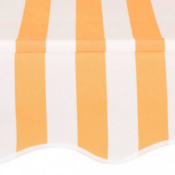 Einziehbare Markise Handbetrieben 350 cm Orange/Weiß Gestreift
