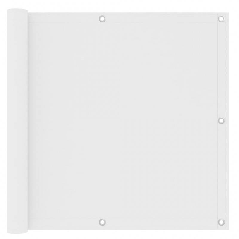Balkon-Sichtschutz Weiß 90x600 cm Oxford-Gewebe