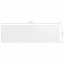 Balkon-Sichtschutz Weiß 120x400 cm Oxford-Gewebe