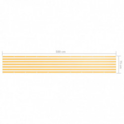 Balkon-Sichtschutz Weiß und Gelb 75x500 cm Oxford-Gewebe