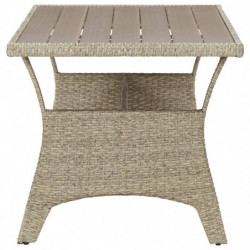 Gartentisch Grau 130×70×66 cm Poly Rattan