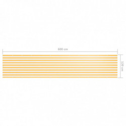 Balkon-Sichtschutz Weiß und Gelb 120x600 cm Oxford-Gewebe