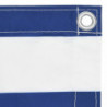Balkon-Sichtschutz Weiß und Blau 90x300 cm Oxford-Gewebe