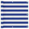 Balkon-Sichtschutz Weiß und Blau 90x400 cm Oxford-Gewebe