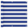 Balkon-Sichtschutz Weiß und Blau 90x500 cm Oxford-Gewebe
