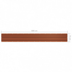Balkon-Sichtschutz Orange und Braun 75x600 cm Oxford-Gewebe