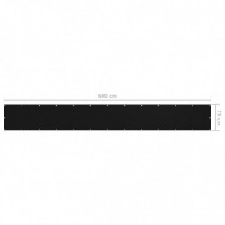 Balkon-Sichtschutz Schwarz 75x600 cm Oxford-Gewebe