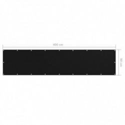 Balkon-Sichtschutz Schwarz 90x400 cm Oxford-Gewebe