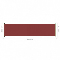 Seitenmarkise Ausziehbar 160x600 cm Rot