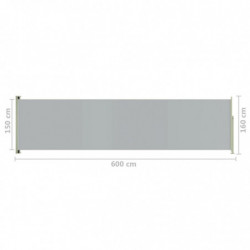 Seitenmarkise Ausziehbar 160x600 cm Grau