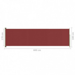 Seitenmarkise Ausziehbar 180x600 cm Rot